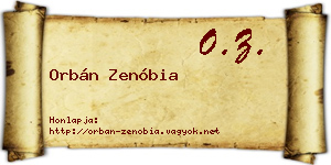 Orbán Zenóbia névjegykártya