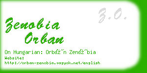 zenobia orban business card
